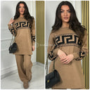 Famous Print Wide Leg Set CLD-607