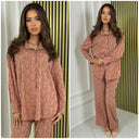 Special Material Y Blouse Wide Leg Set