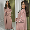 Flower Pearls Sleeve Detail Basic Oversized Dress