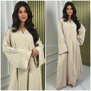 Flower Pearls Sleeve Detail Basic Oversized Dress