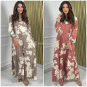 Maxi Flower Plisse Dress Oversized