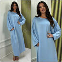 Folded Sleeves Oversized Basic Dress With Pockets