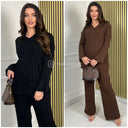 Fully Cable V Neck Wide Leg Set