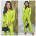 Glossy Zigzag Blouse Set