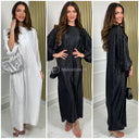 Glossy Zigzag Maxi Round Neck Dress