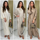 Glossy Zigzag Maxi Round Neck Dress
