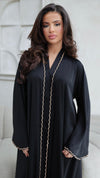 786 | Wave Diamond Detail Abaya + Tie Belt Dress + Scarf