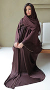 786 | Wave Diamond Detail Abaya + Tie Belt Dress + Scarf