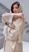 786 | Pearls Detail Abaya + Tie Belt + Scarf