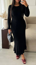 Knitwear Maxi Dress Ruffle Sleeve And Bottom