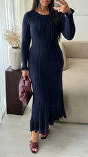 Knitwear Maxi Dress Ruffle Sleeve And Bottom