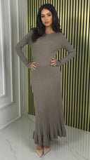 Knitwear Maxi Dress Ruffle Sleeve And Bottom