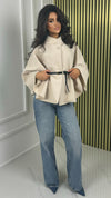Butterfly Tie Belt Crop Coat