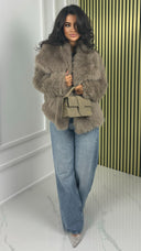 Big Collar Faux Fur Teddy Jacket 39173 