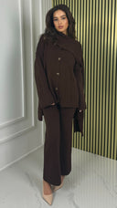 Knitwear 5 button Set Integrated Shawl