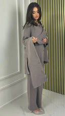 Knitwear 5 button Set Integrated Shawl