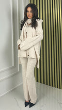 Knitwear 5 button Set Integrated Shawl