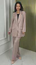 Oversized Shiny Blazer + Wide Legs Set