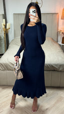Knitwear Maxi Dress Ruffle Sleeve And Bottom