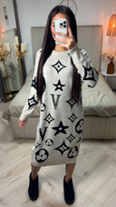 Famous V Glitter Thick Long Dress 690