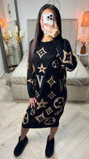 Famous V Glitter Thick Long Dress 690