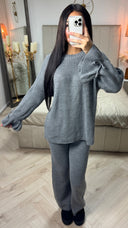 Knitwear Oversized Set Ruffle Sleeve Tie Detail 