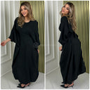 Inside Tie Belt Butterfly Linen Effect Dress