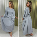 Inside Tie Belt Butterfly Linen Effect Dress