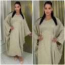 Inside Tie Belt Butterfly Linen Effect Dress
