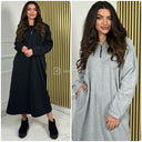 Übergroßes Jogging-Maxikleid mit Reißverschluss