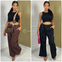 Jogging Wide Leg Pants One Stripe Detail
