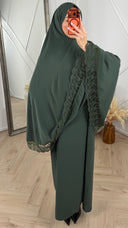 Khimar Maxi Jurk met Kantafwerking