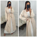 Kimono Tie Belt Lace Detail Sleeves