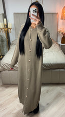 Knitwear Maxi Golden Buttons Dress
