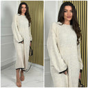 Knitwear Round Neck Maxi Oversized Line Detail 21180