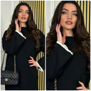 Knitwear Round Neck Maxi Oversized Line Detail 21180