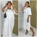 Knotted Oversized Dress Splits