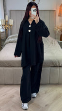 Linnenlook Oversized  Set Double Golden Button Detail
