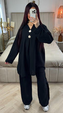 Linnenlook Oversized  Set Double Golden Button Detail