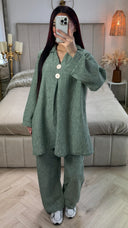 Linnenlook Oversized  Set Double Golden Button Detail