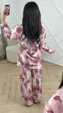 Bloemenprint Blouse Set met Wide Leg Broek – MT5901