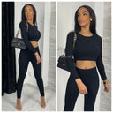 Long Sleeve Crop Premium Quality Ribbed Set 319