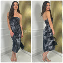 Strapless Marble Mesh Dress
