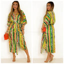 Motif Satin Dress Split