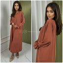 Normal Size Ruffle Sleeve Basic Dress