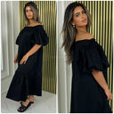 Off Shoulder Ruffle Details Dress