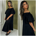 Off Shoulder Ruffle Details Dress