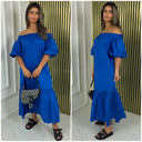 Off Shoulder Ruffle Details Dress