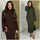 Oversized Cable Knitwear Skirt Set