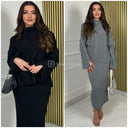 Oversized Cable Knitwear Skirt Set